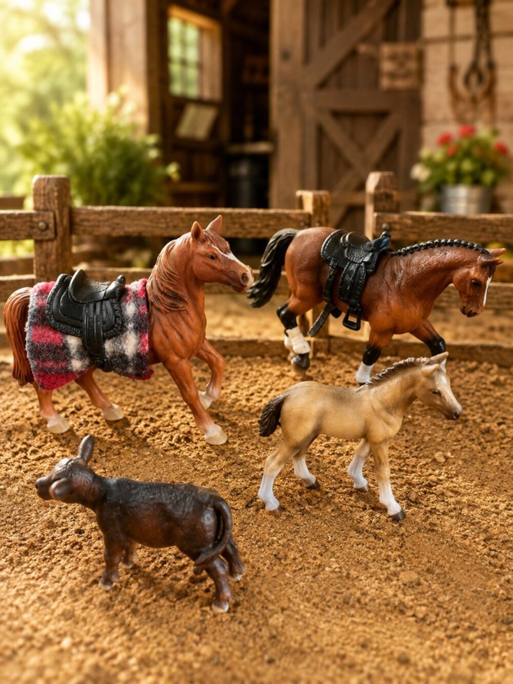 Vintage Schleich Horse Lot 2001 2003 2004 Retired Figures Saddles Blanket